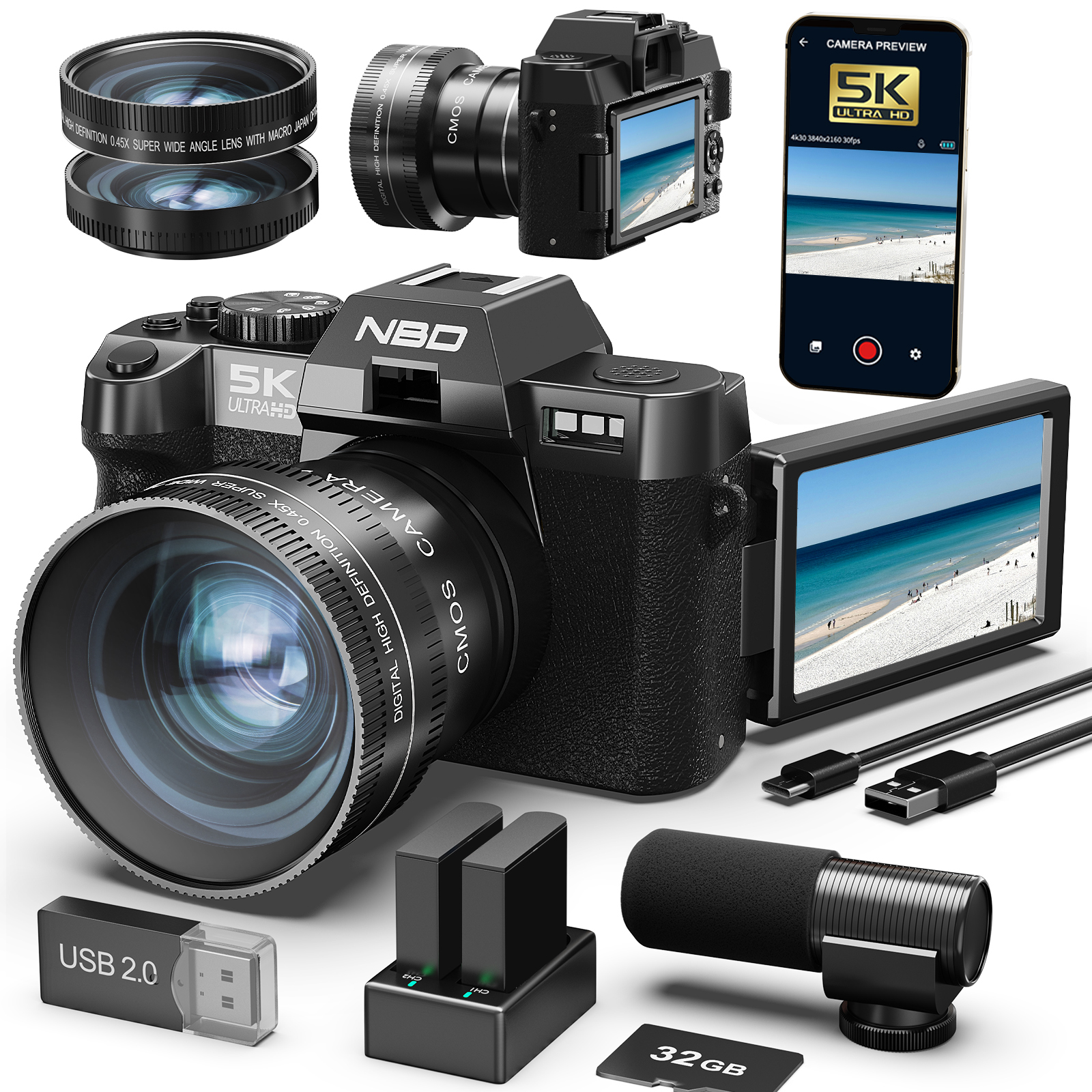 Japanese Lifestyle Apps - NBD Digital Cameras 5K&48MP Photography 16X