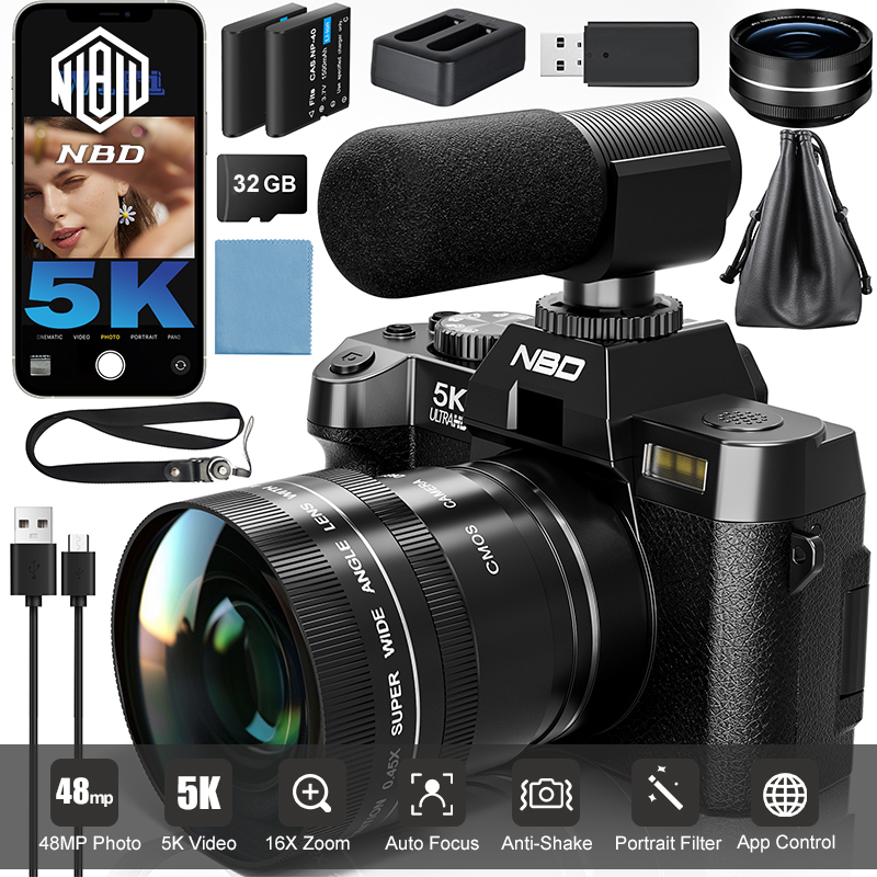 Japanese Lifestyle Apps - NBD 5K&48MP Digital Cameras Photography 16X