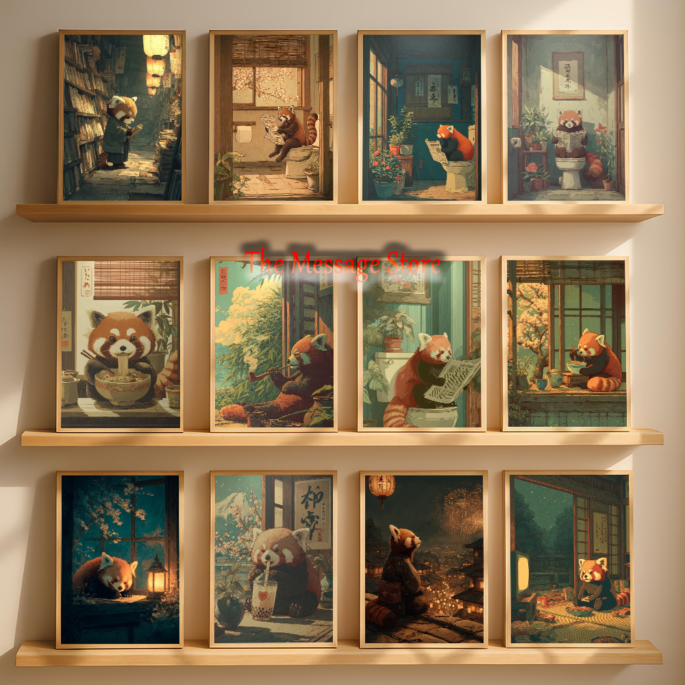 Japanese Eating Lifestyle - Red Panda Vintage Japanese Style Fire