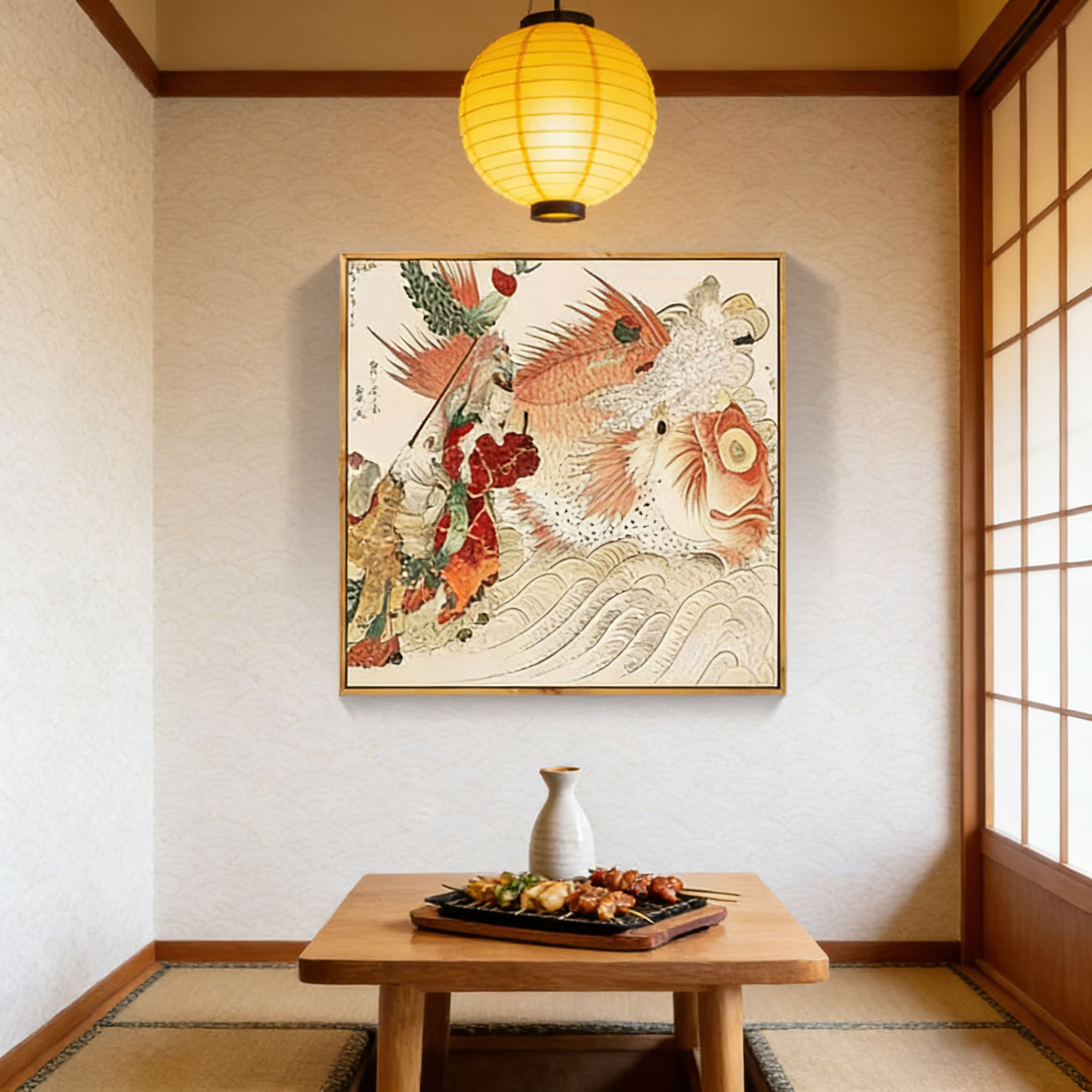 Japanese Ukiyo-e Style Lobster - Japanese Restaurant Lifestyle incelemesi ve fiyatı