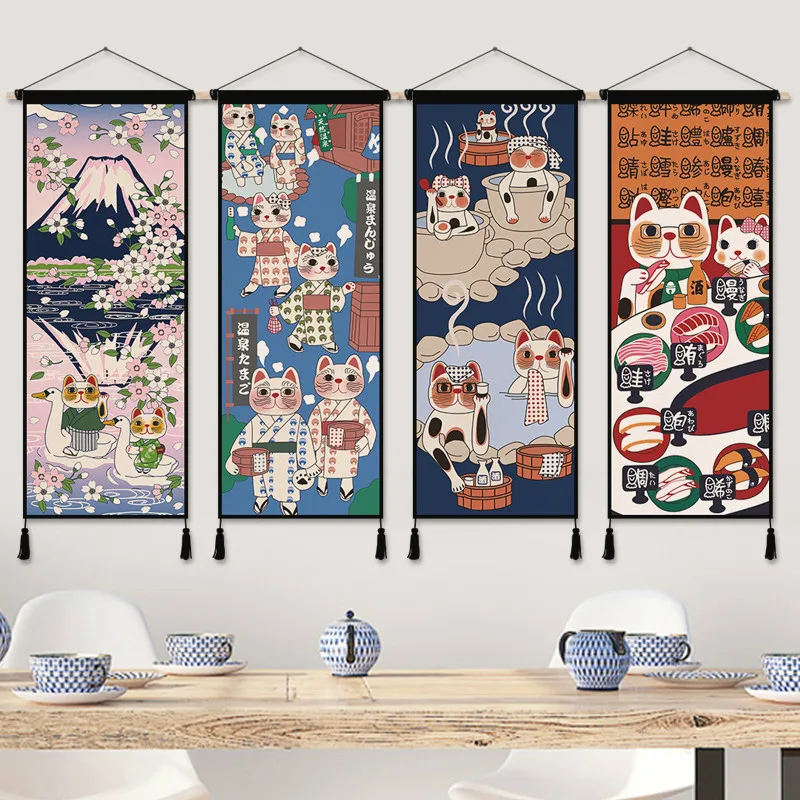 Japanese Lucky Cat Cloth Art A - Japanese Restaurant Lifestyle incelemesi ve fiyatı