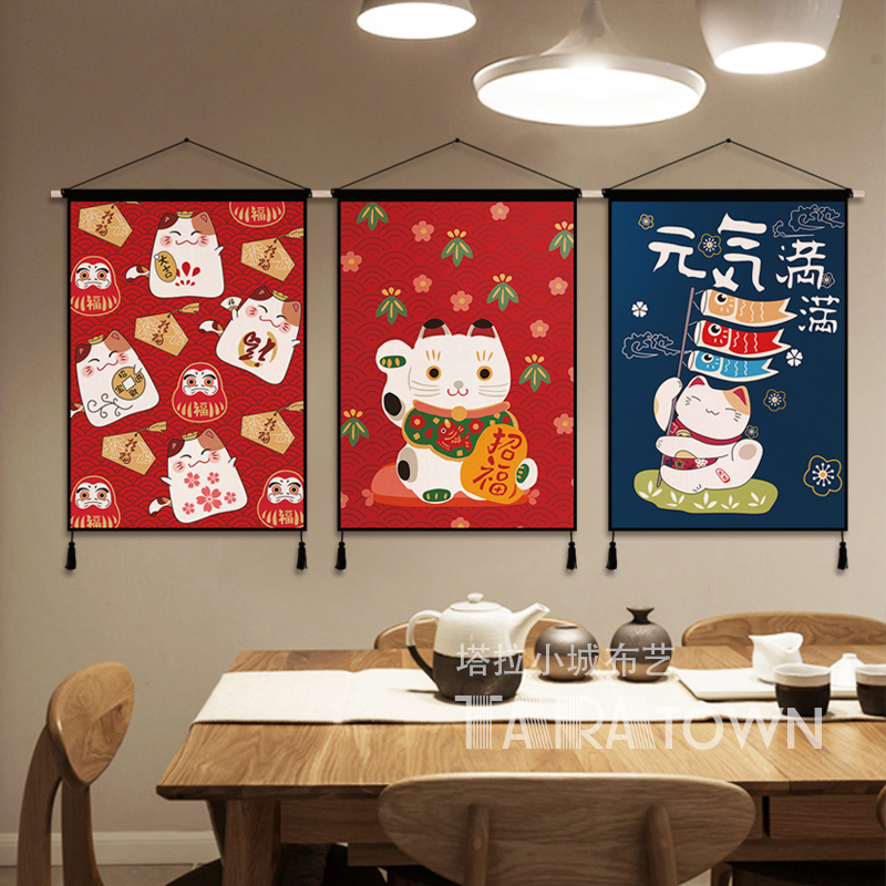 Japanese Lucky Cat Cloth Art A - Japanese Restaurant Lifestyle incelemesi ve fiyatı