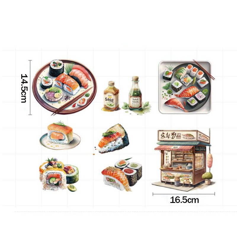 Japanese Food Sushi Sticker 3D - Japanese Restaurant Lifestyle incelemesi ve fiyatı
