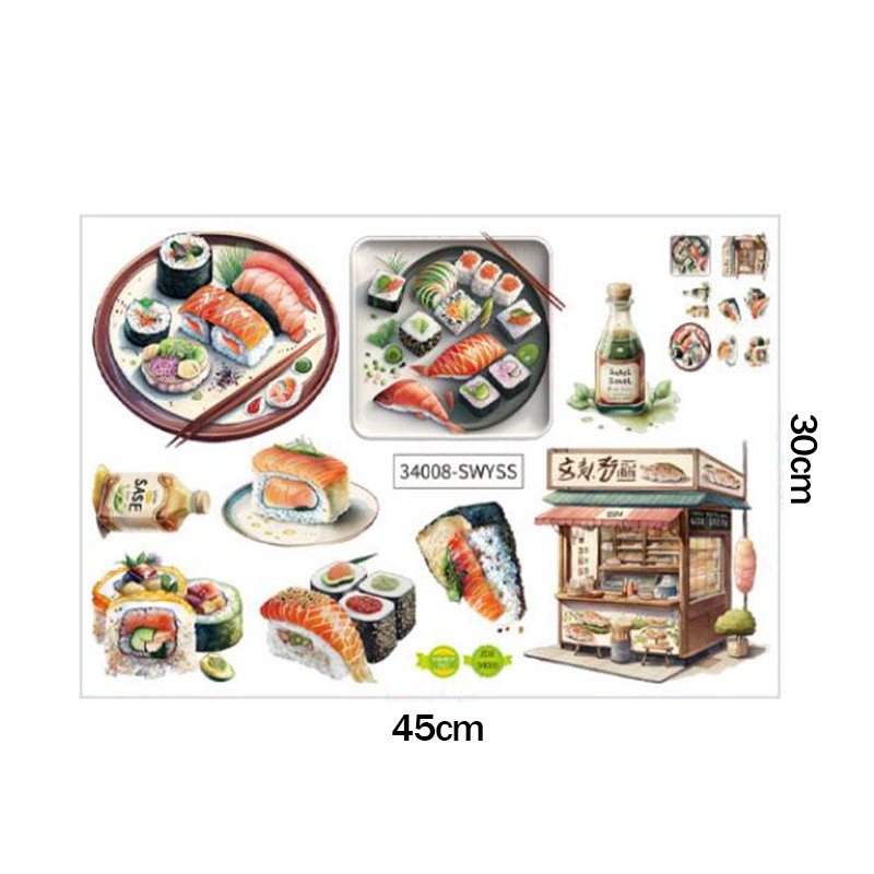 Japanese Food Sushi Sticker 3D - Japanese Restaurant Lifestyle incelemesi ve fiyatı